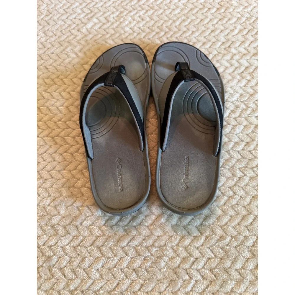 Columbia Kids Grey‎ Black Omni-Grip Flip Flop Sandals YY5440-012 Size 3